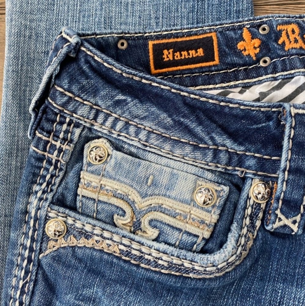 ❤️NeW❤️ ROCK REVIVAL NANNA SKINNY JEANS Size 28 - Picture 5 of 13